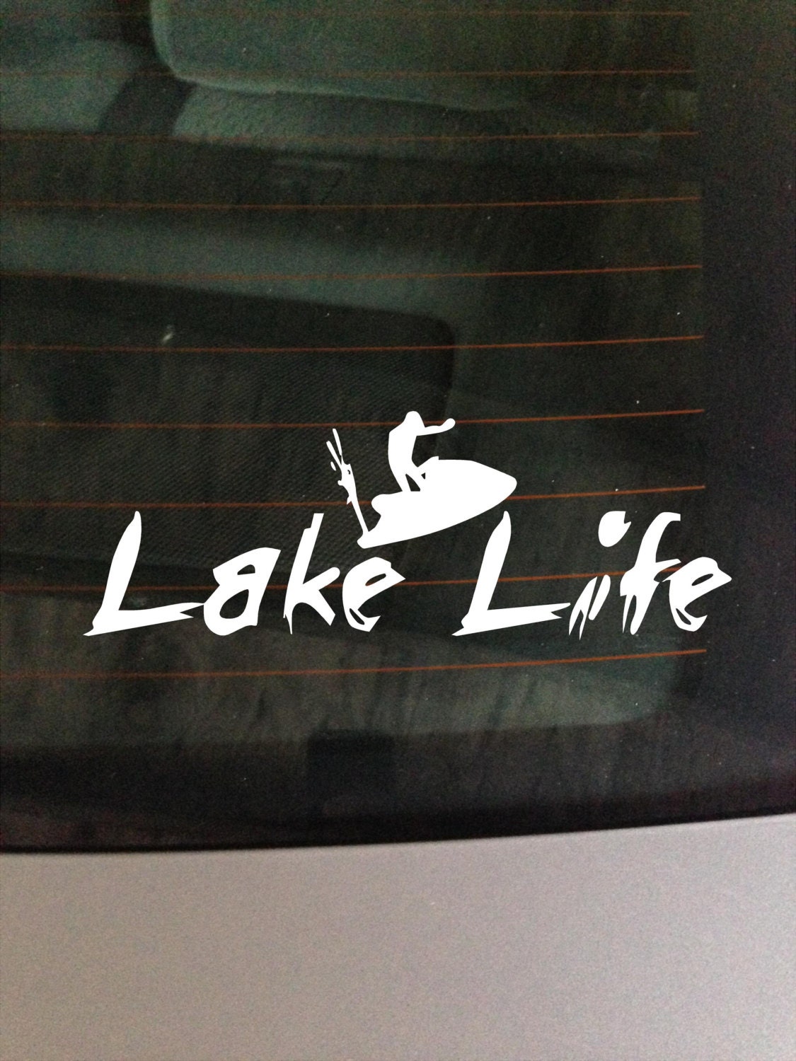Lake Life on a jet ski Vinyl Decal Car Window Wall Art