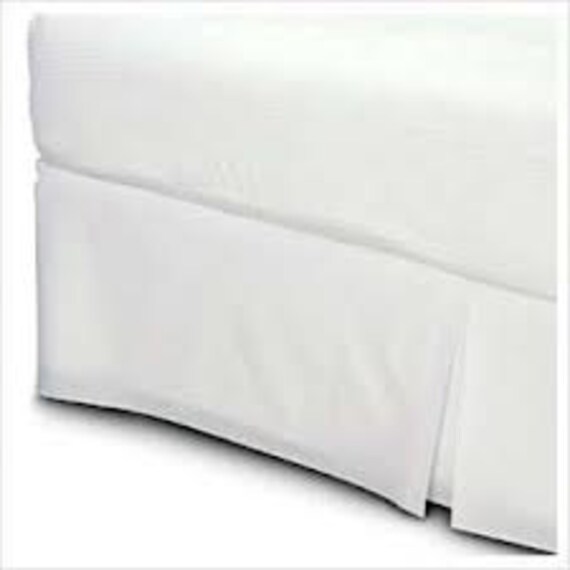 Split Corner WHITE Box Pleat Bed Skirt Cotton by DecorWithShams