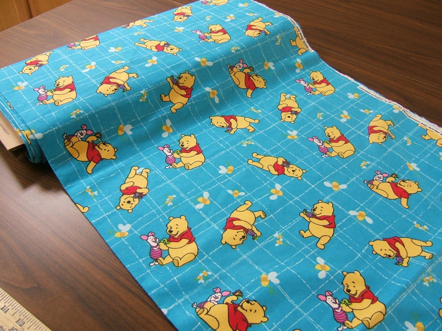 Winnie the Pooh Flannel Fabric Bees and Honey