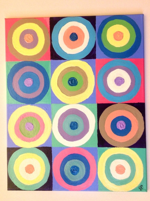 Concentric Circles Abstract painting. Kandinsky inspired.