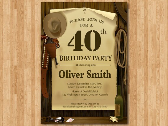 Cowboy Invitations For Adults 3