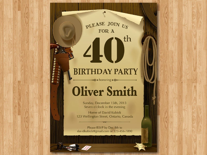 Western Party Invitations For Adults 1