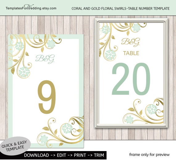 Items Similar To Table Number Insert Template Wedding Table Card Instant Download Wedding Table Table Number Template Word
