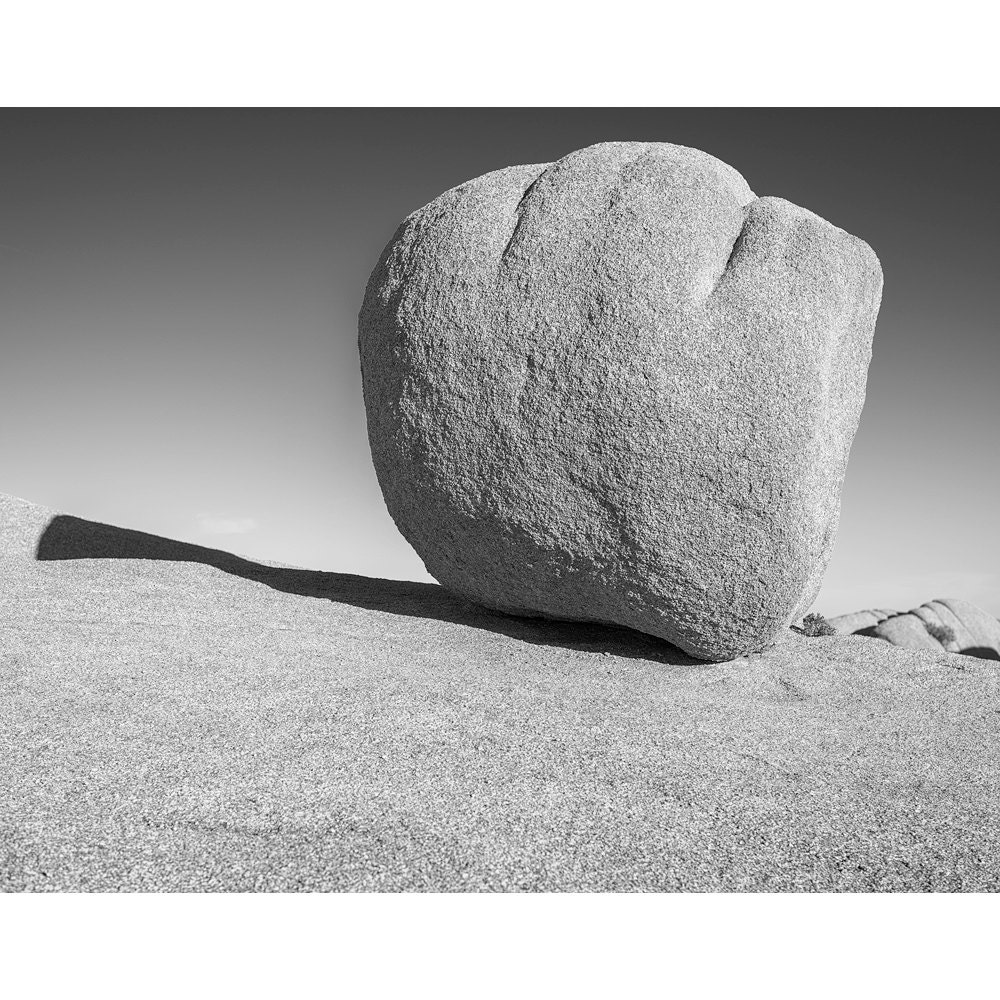 Boulder 1 Joshua Tree A Black and White Photograph 12x15