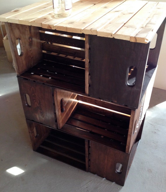 Items similar to Beautiful Crate Kitchen Island Cart on Etsy