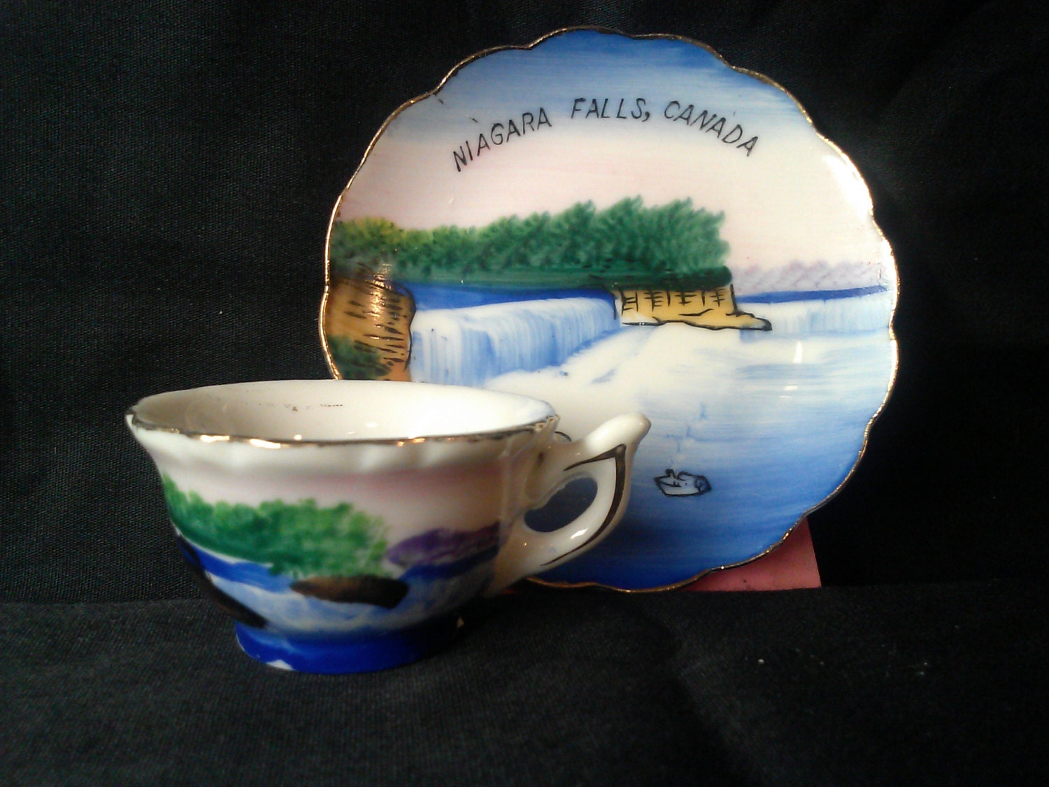Vintage Mini Tea Cup and Saucer Niagara Falls Famous Parkdale