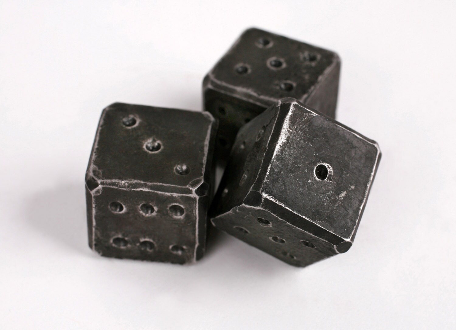Hand iron dice great as a gift or decoration.