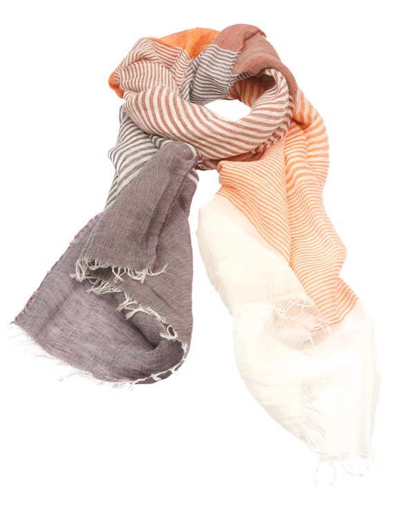 Items similar to Spring Summer SALE! Italian linen scarf with self