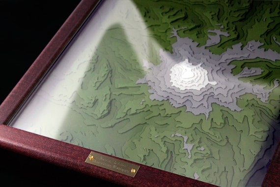 Mount Rainier 3d Topographic Map 135 X 135