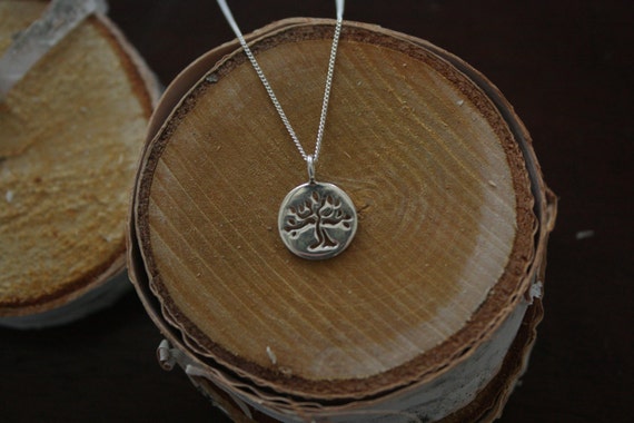 Recycled Sterling Silver Tree of Life Necklace Made in NYC -16"