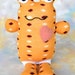 Handmade Sock Toad, Stuffed Animal Sock Doll Art Toy, Hug Me Toad, Personalized Hang Tag, Light Orange, Polka Dots, 10 inch, Ready-made