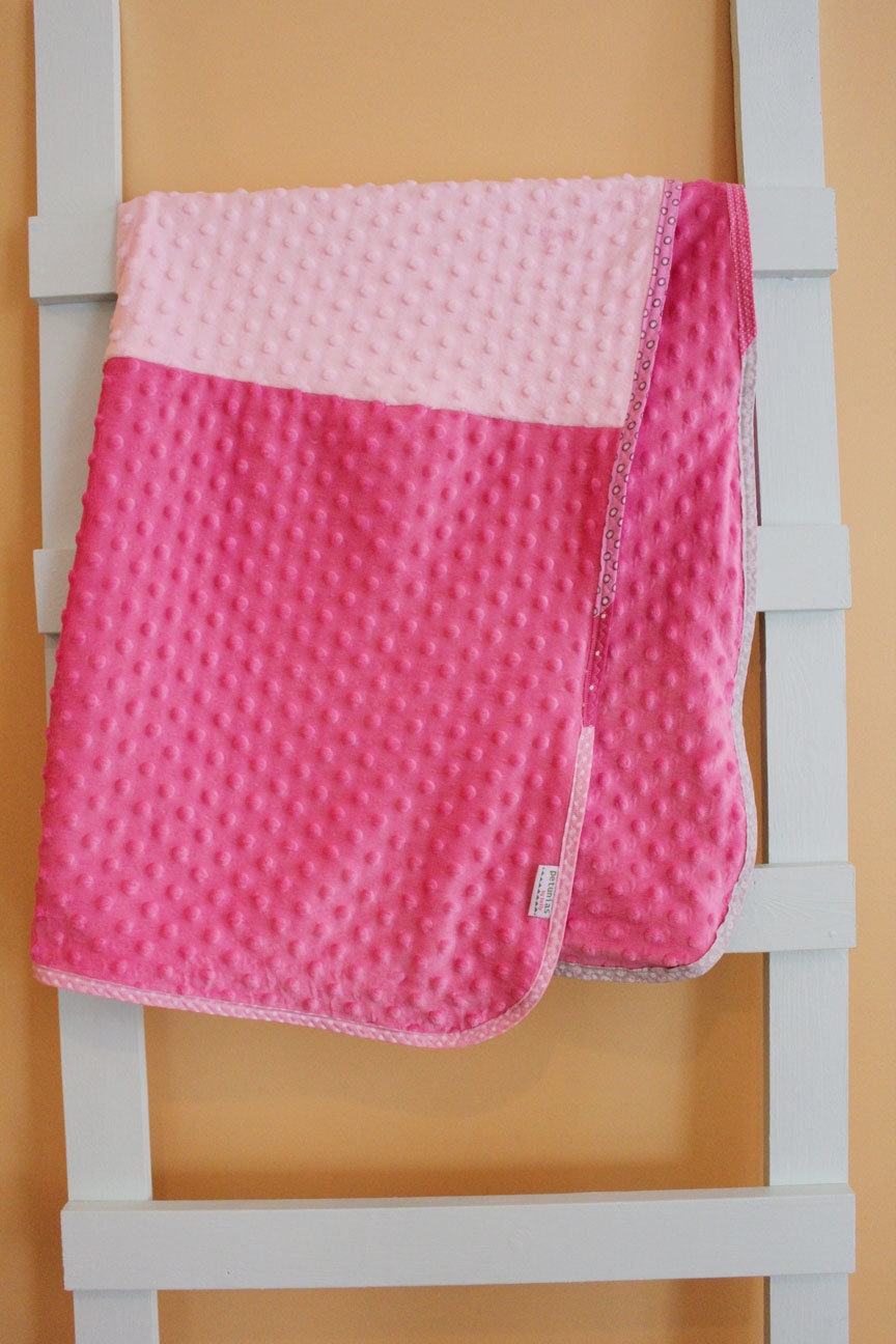 SALE minky Baby blanket by PETUNIAS soft fabric edge by PETUNIAS
