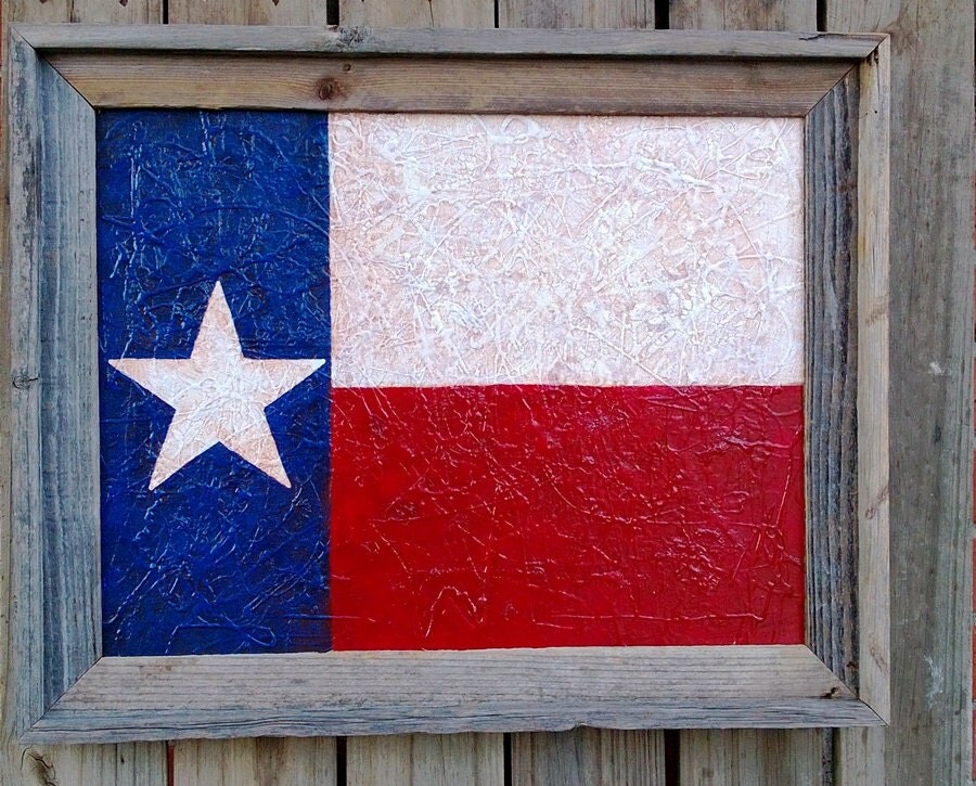 Texas Flag Rustic Artist Painting