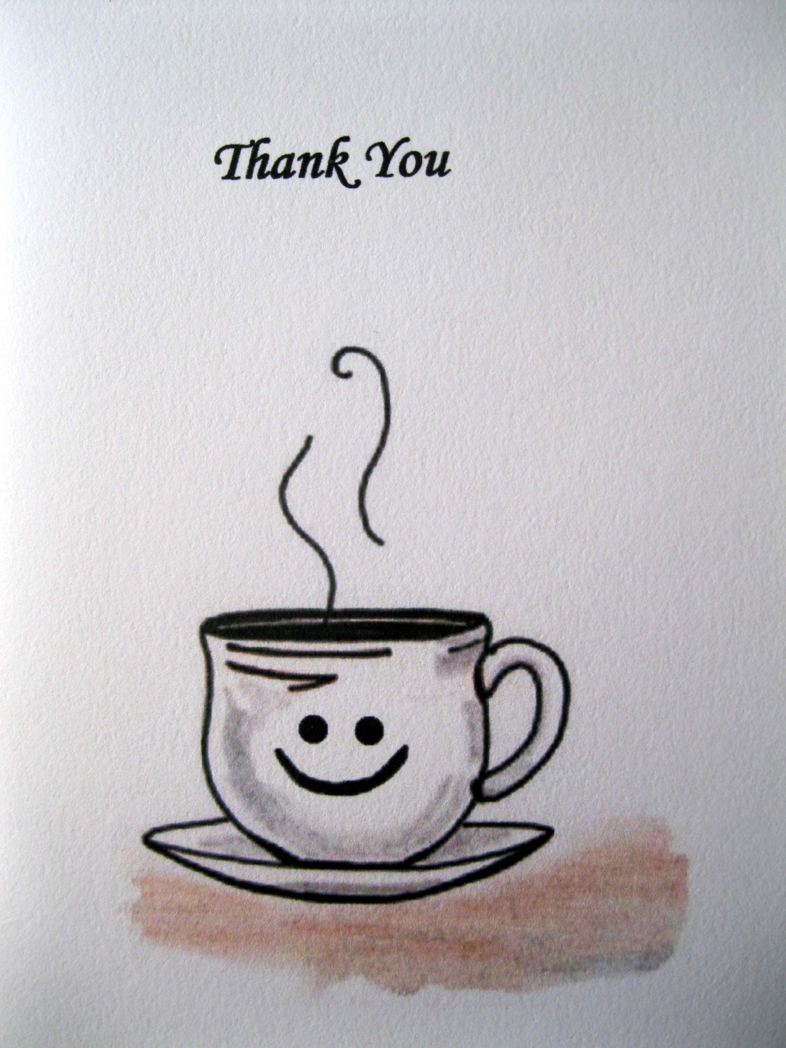 Thank You Coffee Cup Note Cards Smiley Face