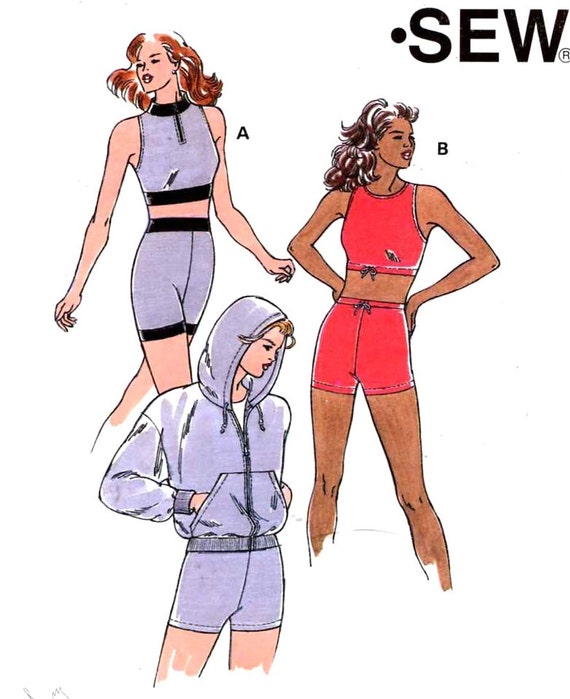 Athletic Exercise tops and shorts sewing pattern Yoga Dance or