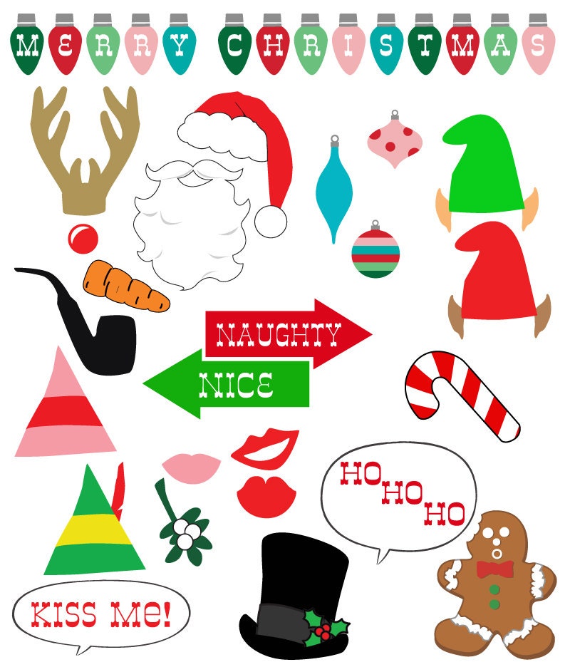 Christmas Photo Props Printable DIY download pdf & print 25