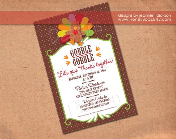 Thanksgiving Party Invitations Handmade At Pinterest 2