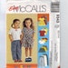 1990s Girls Sewing Pattern McCalls 9343 Easy Girls Dress Shirt Top Pants Size 2 3 4 Breast 21 22 23 UNCUT 1998 90s 99