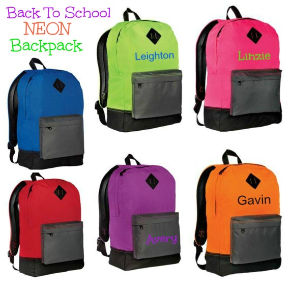 Backpack for Girls and Boys Personalized Name or Initial Monogram Back ...