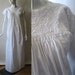 Beautiful traditional Mexican dress, crisp white cotton richly embroidered with flowers, lace trimmed, long length, small / medium (4 - 8)
