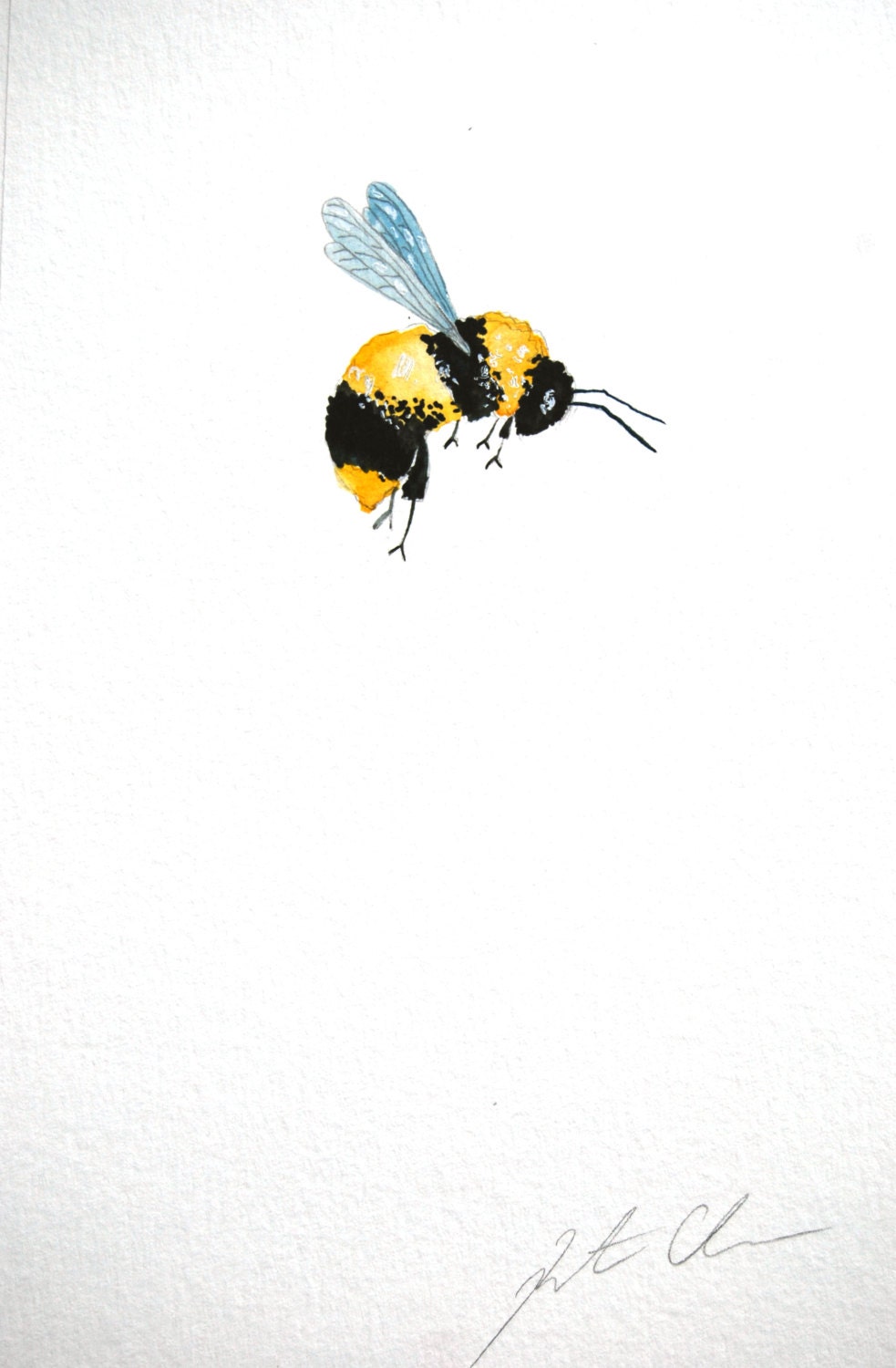 Watercolor Painting Original Painting Bumble Bee