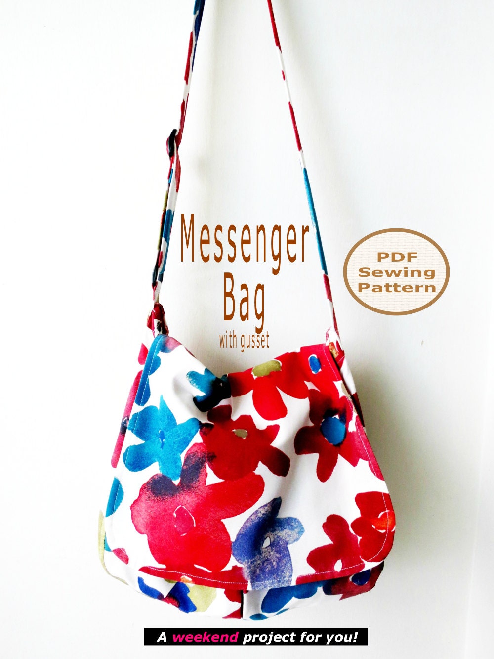 Messenger Bag PDF Sewing Pattern PDF Bag Pattern Large Bag