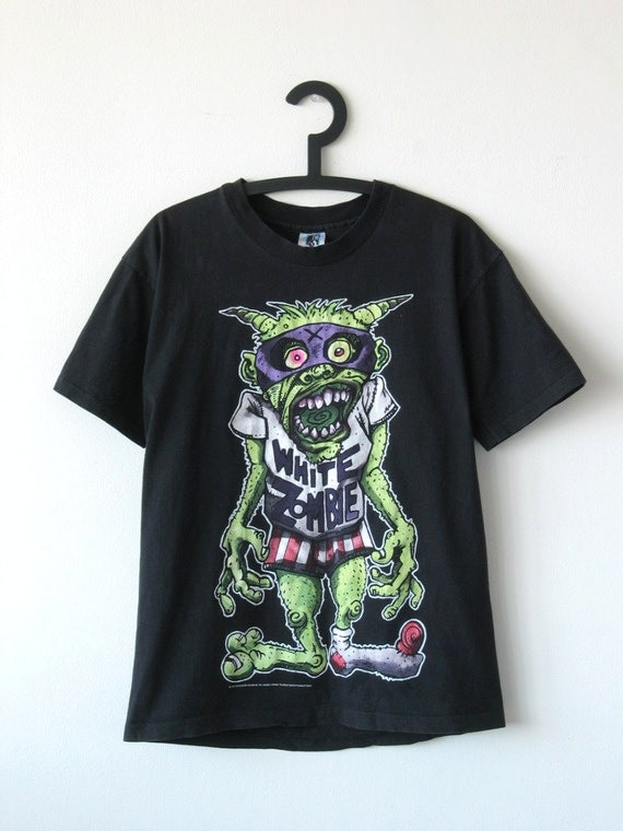 White Zombie T-shirt 90s Neon Green Monster by icouldbegoodforyou