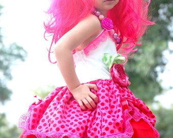 Strawberry Shortcake Custom Doll Costume Halter Lace Dress Super Twirly Dress-up Custom Sizes