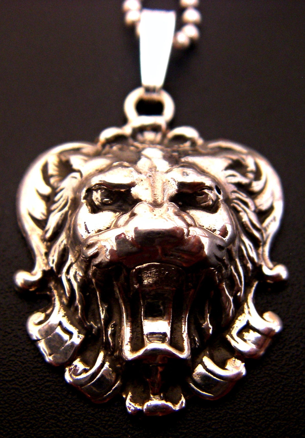 Sterling Silver Lion Head Pendant