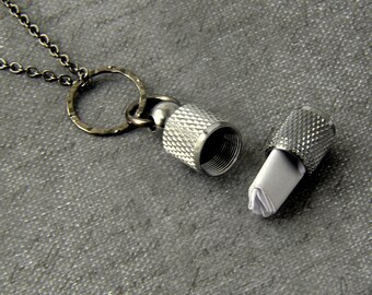 silver love note necklace - best friends, anniversary, paper anniversary, going away gift, secret note, secret message