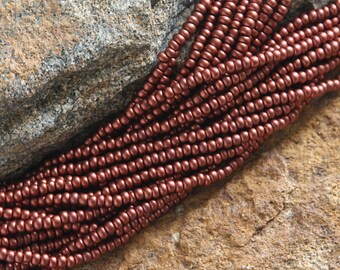 Size 10 Copper Matte Seed Beads - Jewelry Making Supply (12- 20 inch Strands) Size 10/0 (1 hank) Rocaille