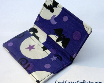 Card Wallet - Bats and Moons - business card, credit card, gift card holder Halloween