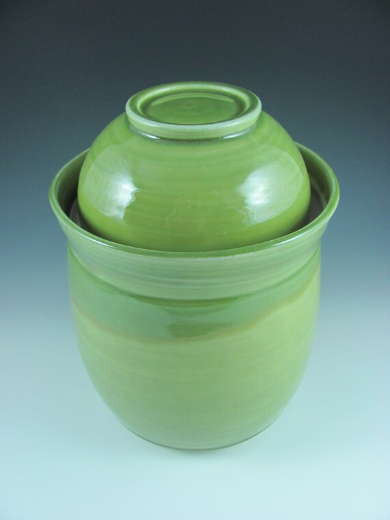 Ceramic Anaerobic Fermenting Crock with Lid by ShadyGrovePottery