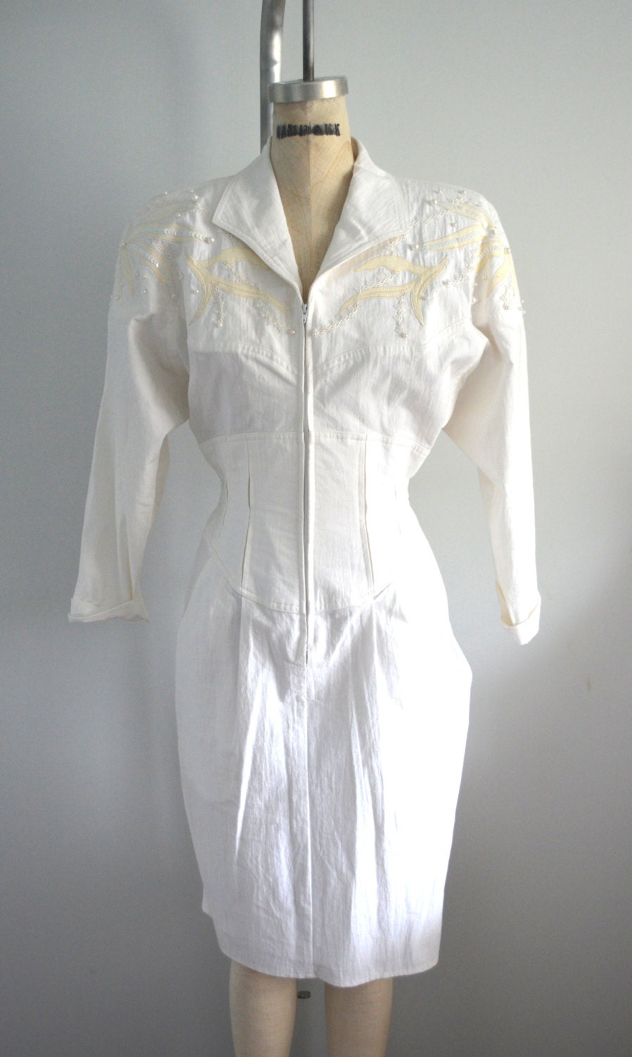 NEIMAN MARCUS Country WESTERN Cotton White Dress Rodeo