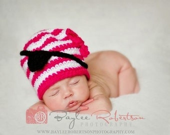 Pirate Hat Crocheted Pirate Hat Baby Pirate Hat Pirate Photo Prop Crochet Baby Hat Newborn Pirate Hat Pirate Costume Girls Hat Cbbcreations