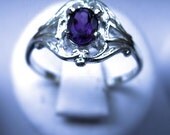 Items similar to Blue Topaz Ring - Amethyst Ring - Gemstone Wave Ring ...