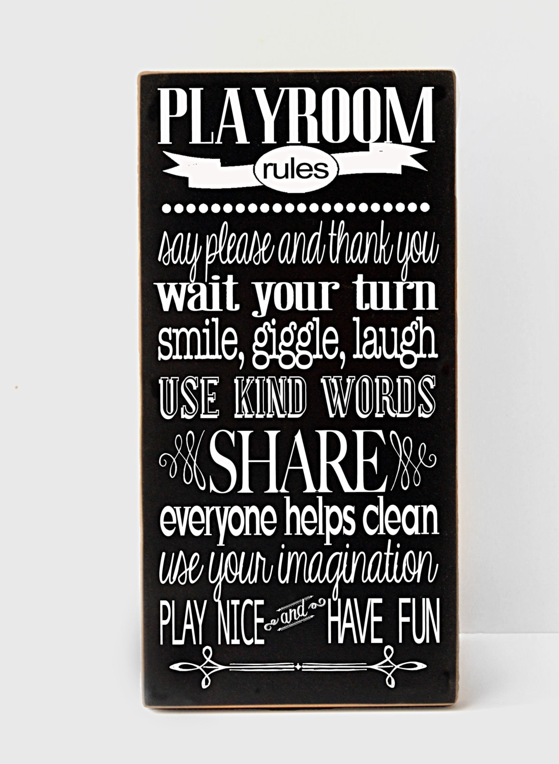 Playroom Rules Wood Sign Playroom Decor Child's by vinylcrafts