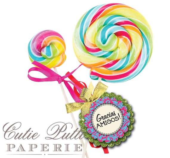 Mexican Fiesta Party Favor Tags 2"x 2" by Cutie Putti Paperie Il_570xn