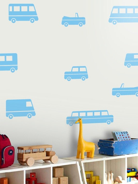 Toy Car Pattern Decals Car Nursery Decals Little Car
