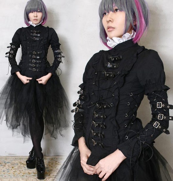 Industrial Steampunk Leather Strap EGL Elagent Gothic Lolita