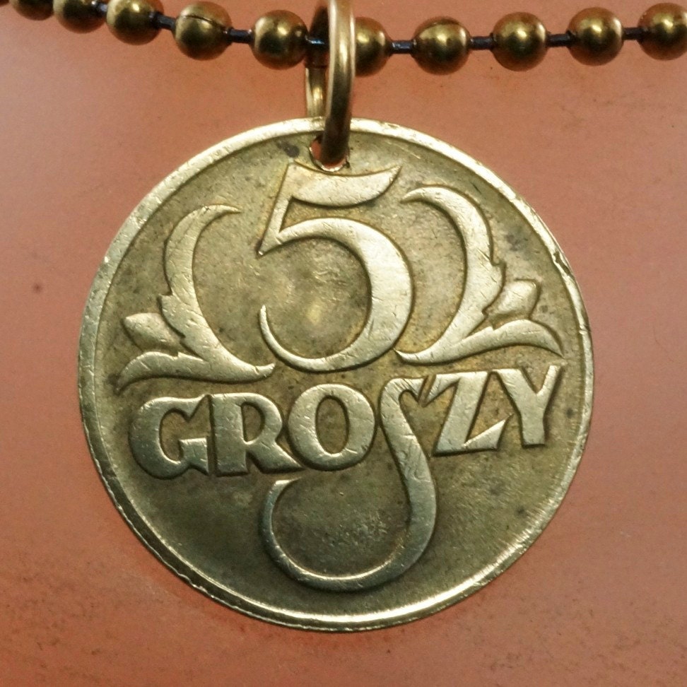 POLAND necklace. POLISH coin jewelry . groszy. Polska.