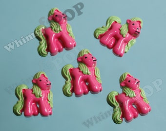 3 - CLEARANCE SALE Kawaii Pony Horse Resin Flatback Cabochons, Horse Cabochons, Pony Cabochons, 25mm x 22mm (R6-081)