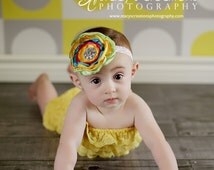 Candy Crush Baby Stirnband - helle Regenbogen Satin Blume - Foto Prop - Hot ...