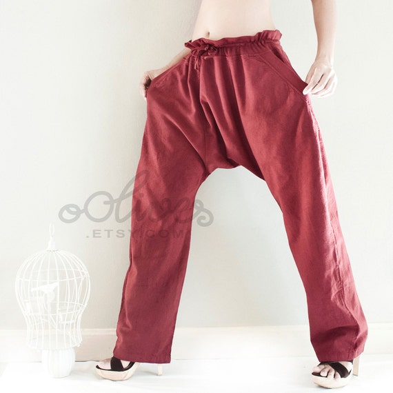 SALE 20% Cotton Harem Yoga Pants Ninja Pants Baggy by oOlives