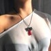 Silver butterfly necklace, red Jasper necklace, wire wrapped necklace, romantic jewelry from fairytales