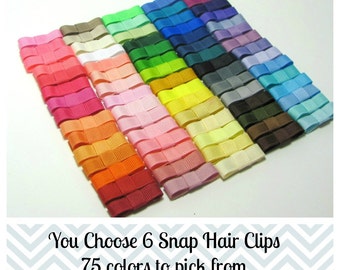 Baby Hair Clip- Snap Clip- You Choose The Colors -Set of 6 Hair Clip - Baby, Toddler, Girl, Children