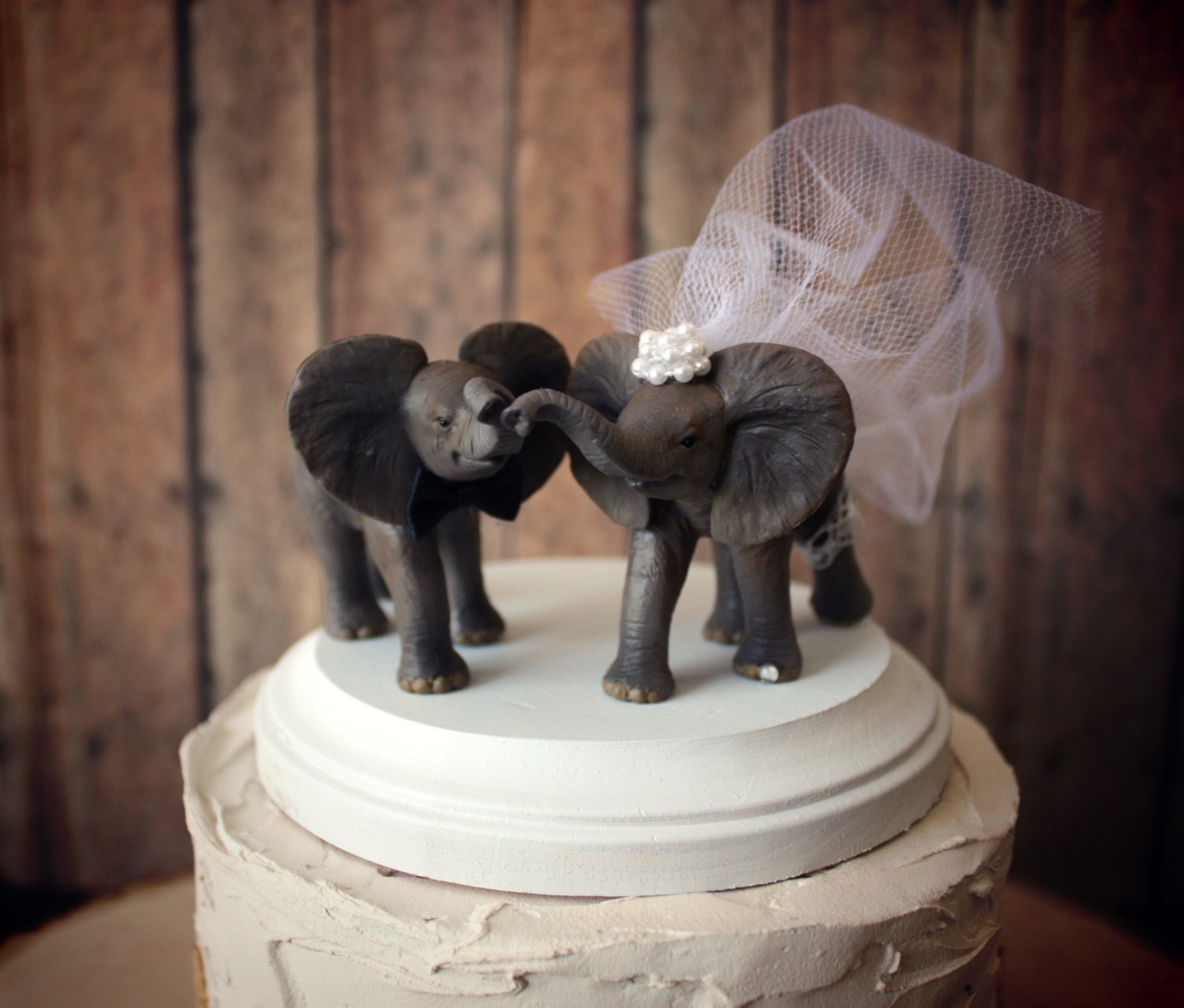 Elephant wedding cake topperelephant lovercircusbride and
