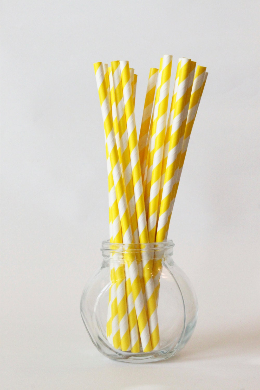 Yellow Straws Yellow White Paper Straws Yellow Party Supplies