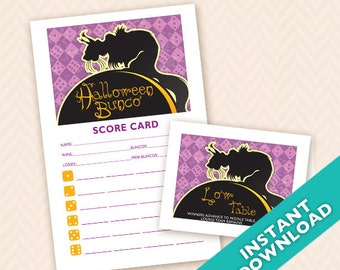 Printable Halloween Bunco Score and Table Card Set - Instant Download (a.k.a. Bunko, score card, score sheet)