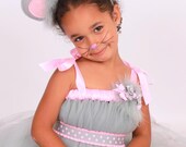 READY TO SHIP: Mischievous Mouse - Mouse Ears Headband - Costume Accessory - Grey and Pink - Fits toddler to adult Il_170x135